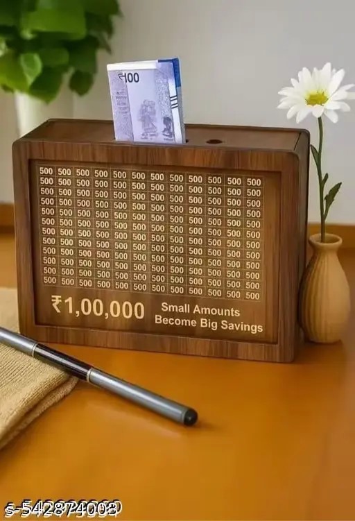 1 Lakh Wooden Money Piggi Bank for Kids