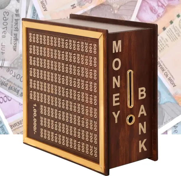 1 Lakh Wooden Money Piggi Bank for Kids - Image 4